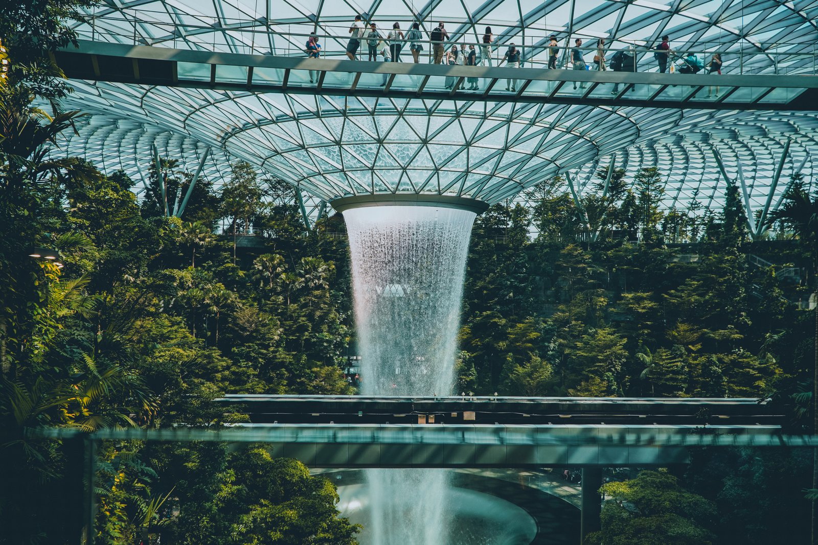 Jewel Changi Airport indoor waterfall